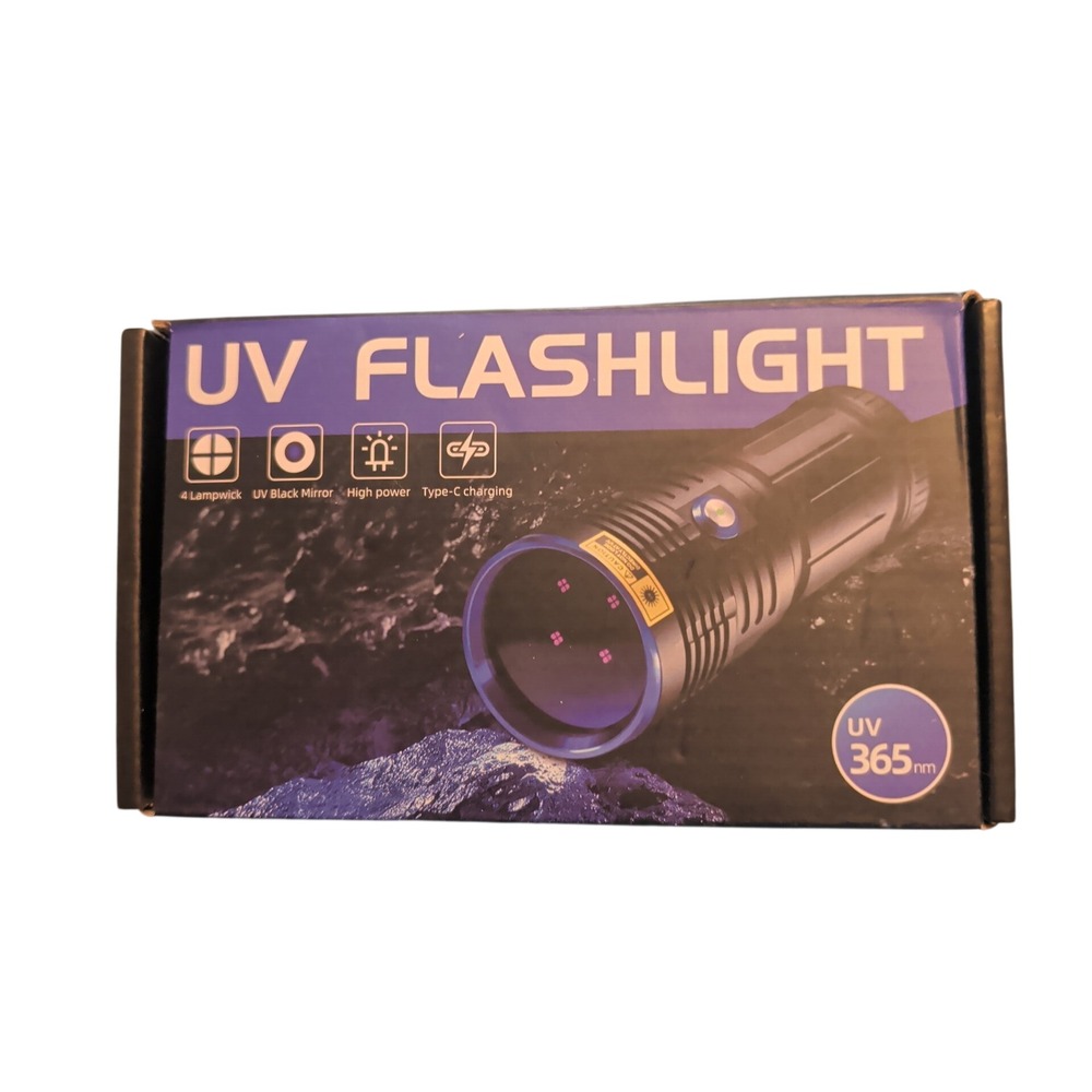 Darkbeam UV Flashlight Unisex OS Black 365nm Rechargeable 4-LED High Power Tool